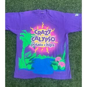 Vintage 90s Crazy Calypso Chips Shirt XL Single Stitch